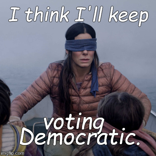 Homelessness, crime blames on the tools & not the criminals and erase the borders. What could go wrong? | I think I'll keep; voting   Democratic. | image tagged in bird box,election 2020,blame the victims,more of the same,eh,douglie | made w/ Imgflip meme maker