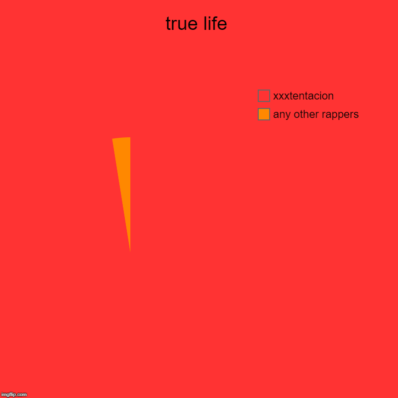 true life | any other rappers, xxxtentacion | image tagged in charts,pie charts | made w/ Imgflip chart maker