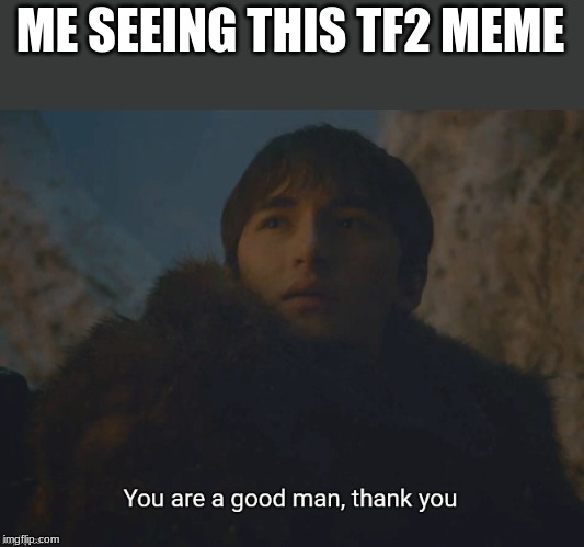You are a good man, thank you | ME SEEING THIS TF2 MEME | image tagged in you are a good man thank you | made w/ Imgflip meme maker