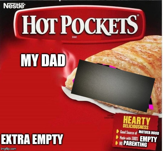 Hot Pocket Box | MY DAD; MOTHER HOOD; EXTRA EMPTY; EMPTY; PARENTING | image tagged in hot pocket box | made w/ Imgflip meme maker