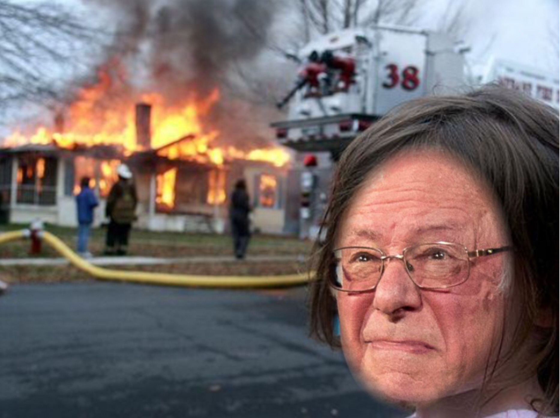 Disaster Bernie 2 Blank Meme Template