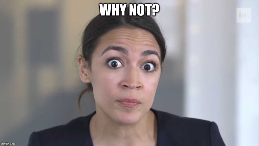 AOC Stumped | WHY NOT? | image tagged in aoc stumped | made w/ Imgflip meme maker