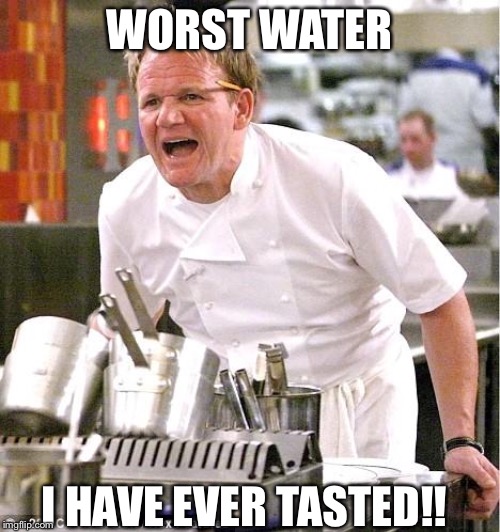 Chef Gordon Ramsay |  WORST WATER; I HAVE EVER TASTED!! | image tagged in memes,chef gordon ramsay | made w/ Imgflip meme maker