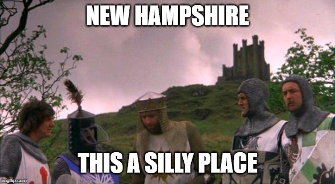 monty python tis a silly place | NEW HAMPSHIRE THIS A SILLY PLACE | image tagged in monty python tis a silly place | made w/ Imgflip meme maker