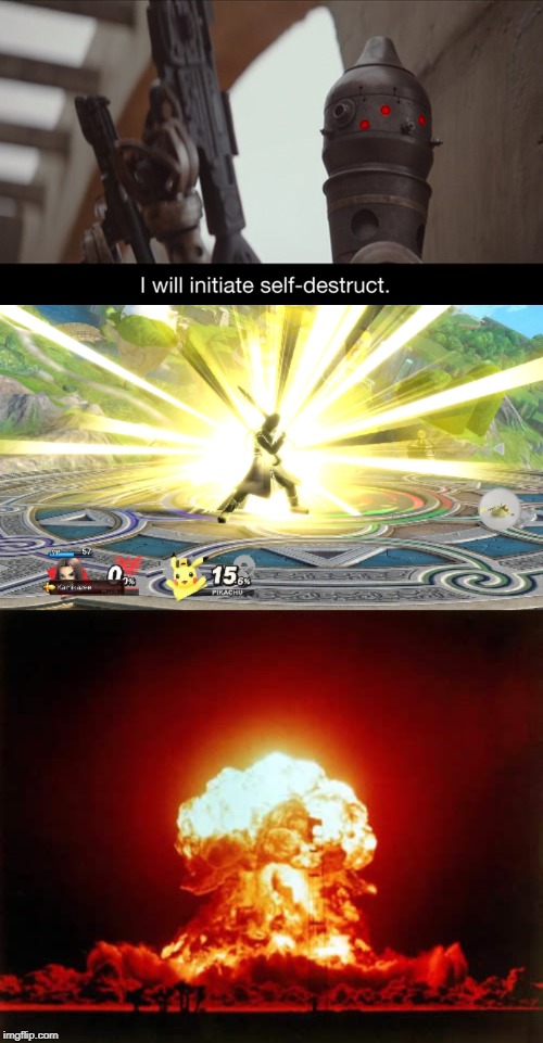 Hero be like: | image tagged in i will initiate self-destruct,better kamikazee extended,super smash bros,hero | made w/ Imgflip meme maker
