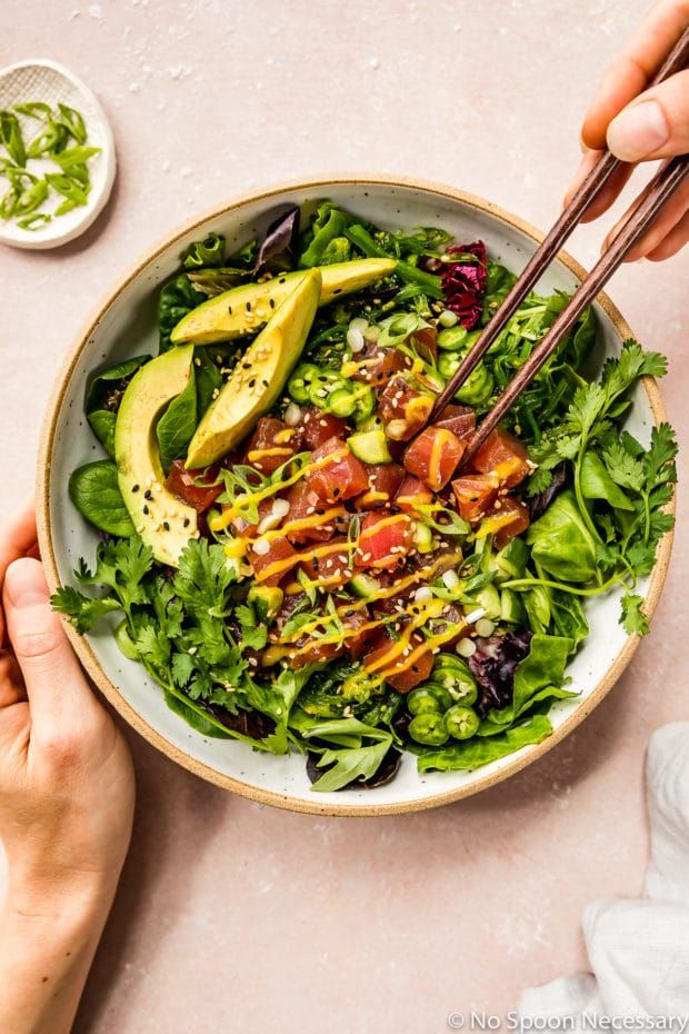 Poke bowl salad Blank Meme Template