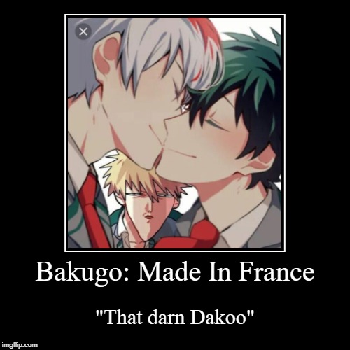 image tagged in funny,demotivationals,that darn dakoo,bakugo,made in france | made w/ Imgflip demotivational maker