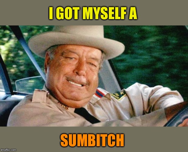 Smokey and the Bandit 1 | I GOT MYSELF A SUMB**CH | image tagged in smokey and the bandit 1 | made w/ Imgflip meme maker