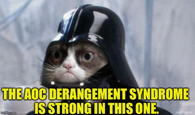 Grumpy Cat Star Wars Meme | THE AOC DERANGEMENT SYNDROME 
IS STRONG IN THIS ONE. | image tagged in memes,grumpy cat star wars,grumpy cat | made w/ Imgflip meme maker