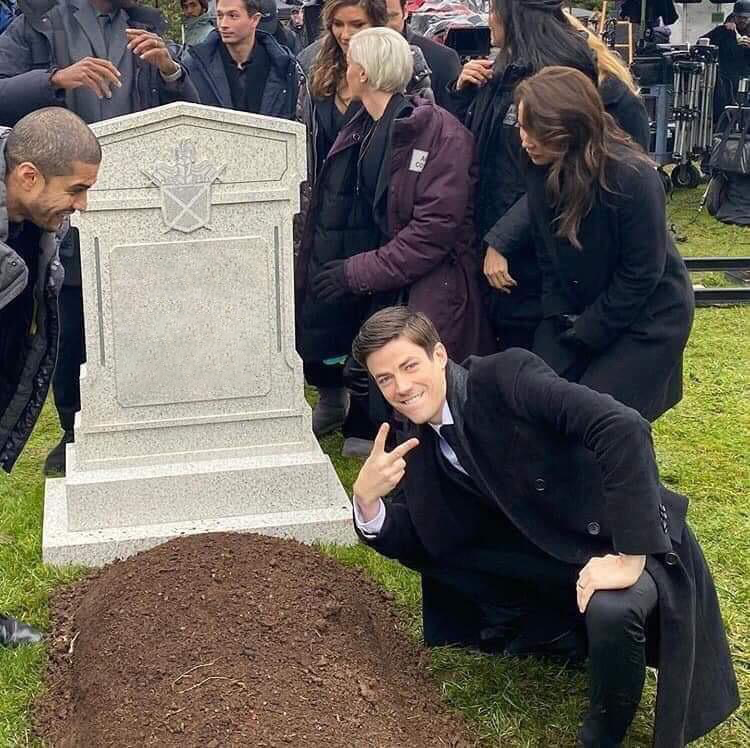 Posing by a fresh grave meme Blank Meme Template