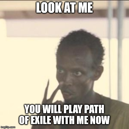 Look At Me Meme | LOOK AT ME YOU WILL PLAY PATH OF EXILE WITH ME NOW | image tagged in memes,look at me | made w/ Imgflip meme maker