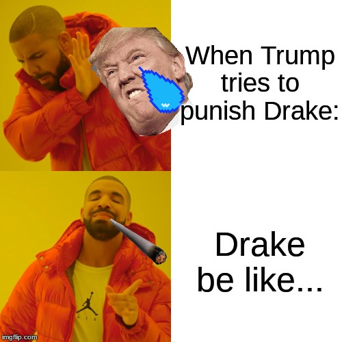 Drake Hotline Bling | When Trump tries to punish Drake:; Drake be like... | image tagged in memes,drake hotline bling | made w/ Imgflip meme maker