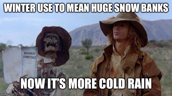 WINTER USE TO MEAN HUGE SNOW BANKS NOW IT’S MORE COLD RAIN | made w/ Imgflip meme maker