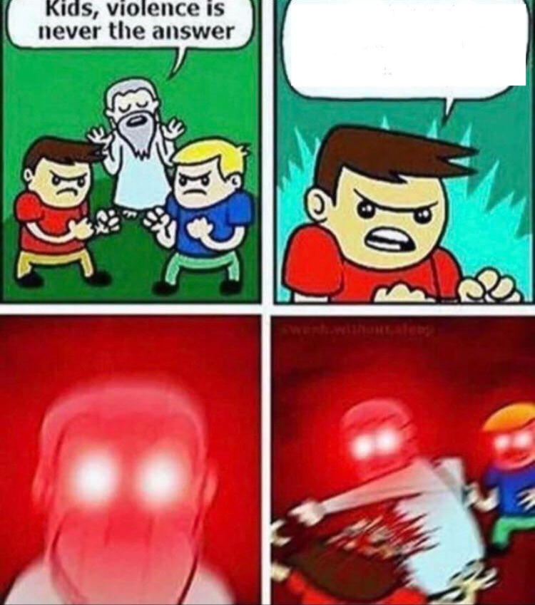 God punches kid red version Blank Meme Template