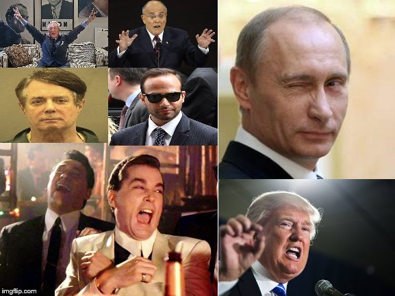 When they catch you for using a meme which depicts a fictional criminal! | image tagged in criminal meme collage,criminals,vladimir putin,donald trump,paul manafort,rudy giuliani | made w/ Imgflip meme maker