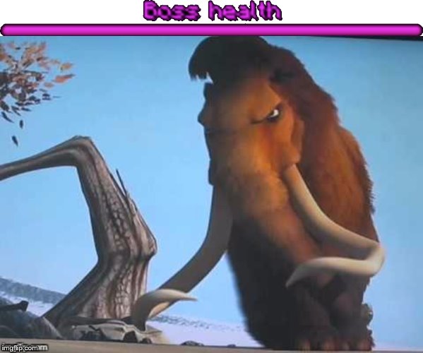image tagged in manny,manny the mammoth,ice age,boss,boss health,angry | made w/ Imgflip meme maker