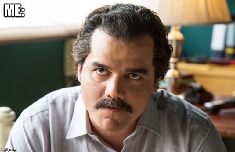 Unsettled Escobar | ME: | image tagged in unsettled escobar | made w/ Imgflip meme maker