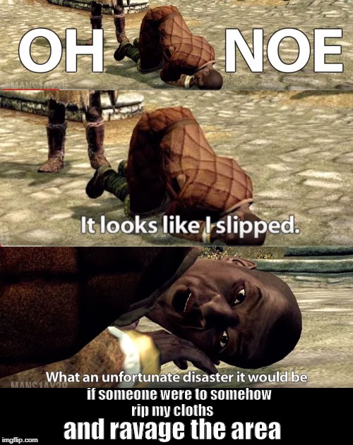 Gamerpoop moment's #1 | if someone were to somehow; rip my cloths; and ravage the area | image tagged in gamerpoop,skyrim,whiterun,nords | made w/ Imgflip meme maker