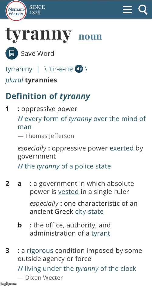 Tyranny definition | image tagged in tyranny definition | made w/ Imgflip meme maker