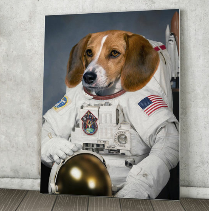 Astronaut Pet Portrait Blank Meme Template