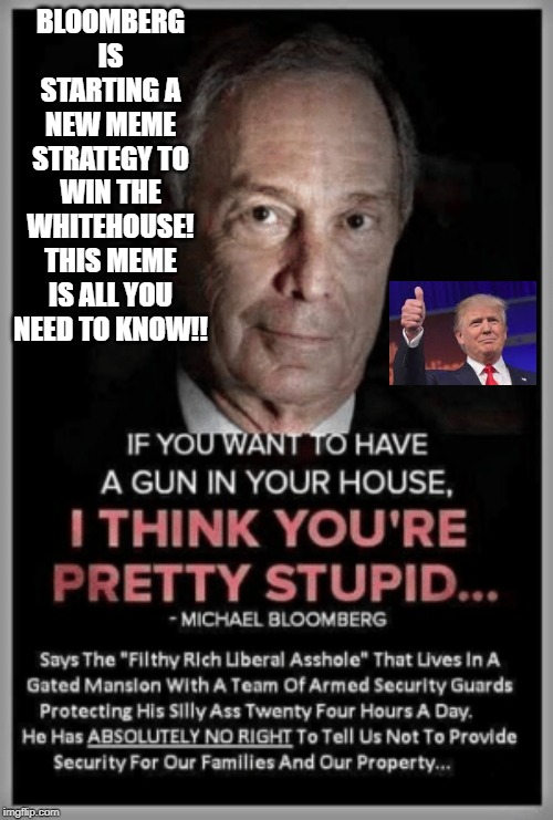 Bloomberg!!  This MEME is  all you need to know!! | BLOOMBERG IS STARTING A NEW MEME STRATEGY TO WIN THE WHITEHOUSE! THIS MEME IS ALL YOU NEED TO KNOW!! | image tagged in democrats | made w/ Imgflip meme maker