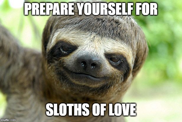 swag sloth with haircut | PREPARE YOURSELF FOR; SLOTHS OF LOVE | image tagged in swag sloth with haircut | made w/ Imgflip meme maker