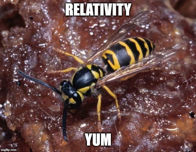 relativity (yummy) | RELATIVITY; YUM | image tagged in relativity yummy | made w/ Imgflip meme maker