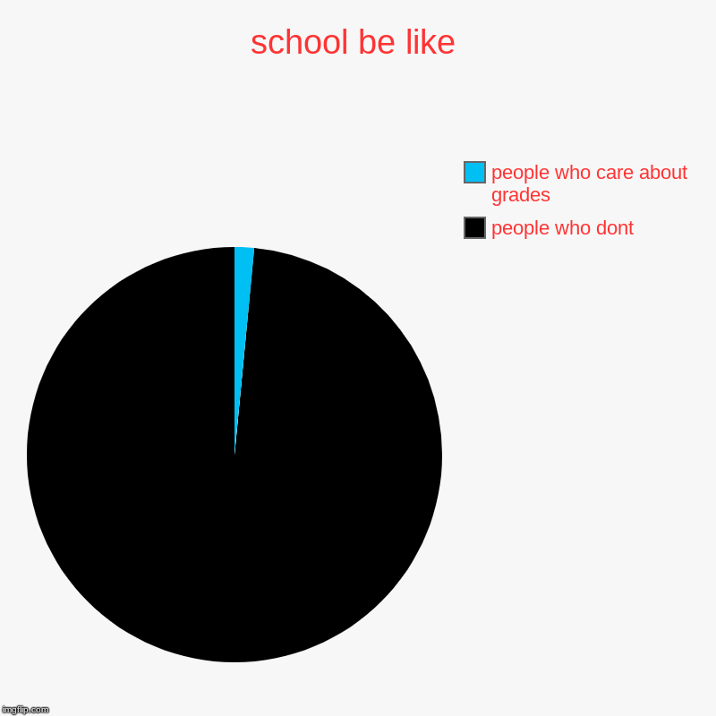school be like | people who dont, people who care about grades | image tagged in charts,pie charts | made w/ Imgflip chart maker