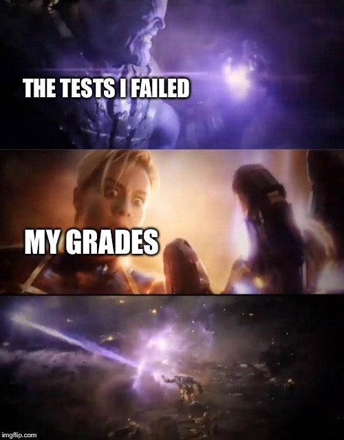 Succ | image tagged in thanos vs captain marvel,school,homework,tests | made w/ Imgflip meme maker