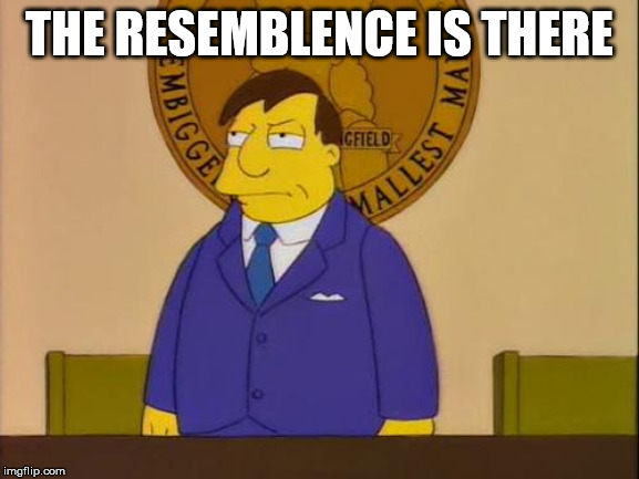 Upset Mayor Quimby | THE RESEMBLENCE IS THERE | image tagged in upset mayor quimby | made w/ Imgflip meme maker