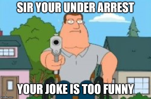 I'm sorry Peter but you said the "N" word | SIR YOUR UNDER ARREST; YOUR JOKE IS TOO FUNNY | image tagged in i'm sorry peter but you said the n word | made w/ Imgflip meme maker