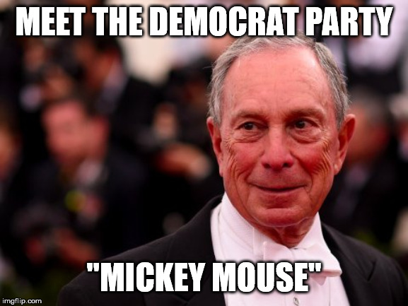 Michael Bloomberg | MEET THE DEMOCRAT PARTY "MICKEY MOUSE" | image tagged in michael bloomberg | made w/ Imgflip meme maker