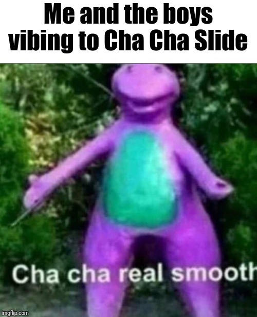 Cha Cha Real Smooth | Me and the boys vibing to Cha Cha Slide | image tagged in cha cha real smooth | made w/ Imgflip meme maker