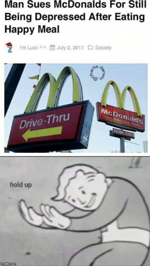 Mcdonalds Explain!? | image tagged in fallout hold up | made w/ Imgflip meme maker