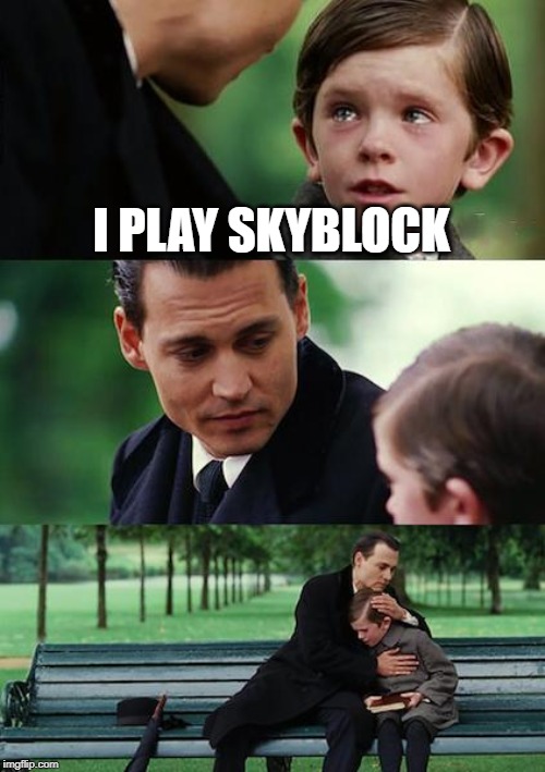 Finding Neverland | I PLAY SKYBLOCK | image tagged in memes,finding neverland | made w/ Imgflip meme maker