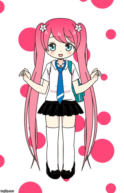 Mitsuki Hikaru, everyone! | image tagged in oc,anime girl,mitsuki hikaru | made w/ Imgflip meme maker