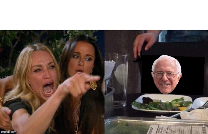 High Quality Woman yelling at Bernie Blank Meme Template