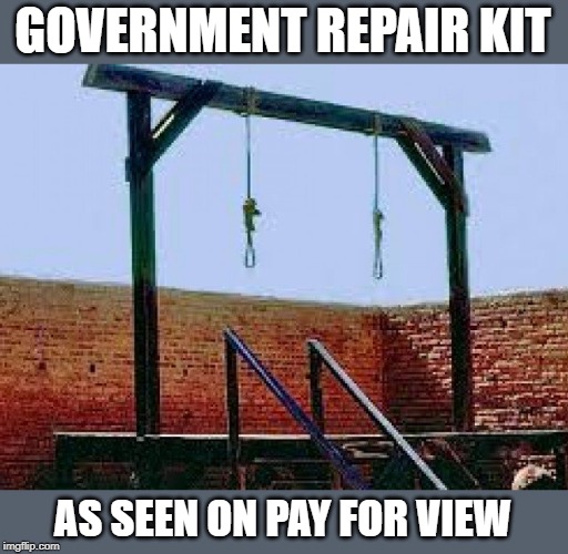 time to thin out the herd | GOVERNMENT REPAIR KIT; AS SEEN ON PAY FOR VIEW | image tagged in gov't overhaul,televised trials,thin the herd | made w/ Imgflip meme maker
