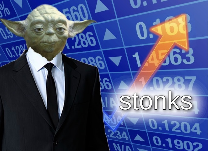 High Quality Loan Yoda Stonks Blank Meme Template