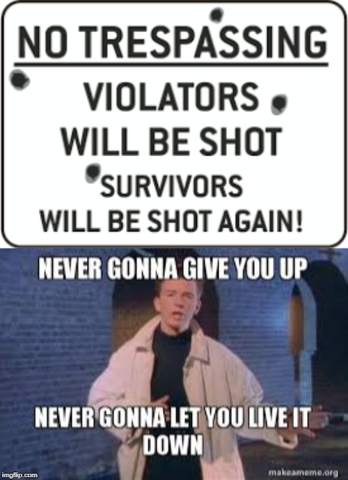 never gonna give up | image tagged in never gonna give up,never gonna let you live,meme,sign meme | made w/ Imgflip meme maker