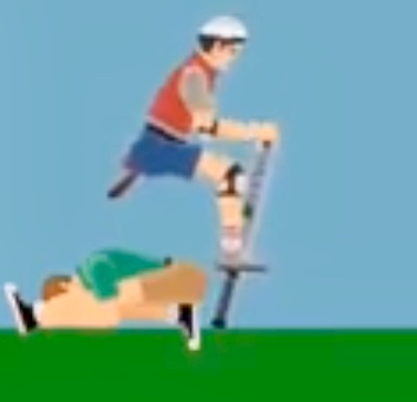 happy wheels poop on man Blank Meme Template