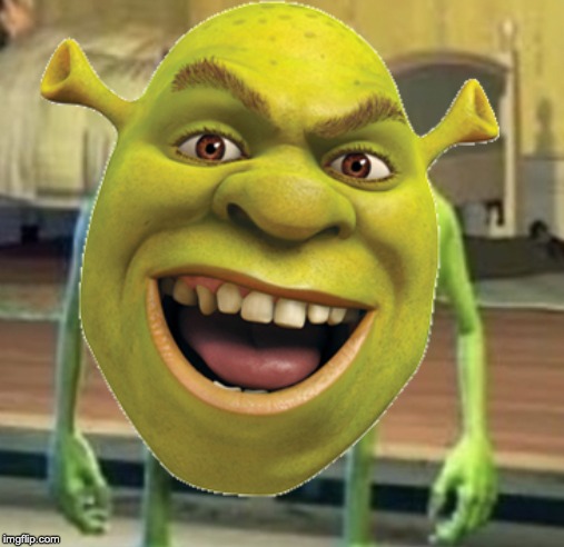 An image tagged shrek,mike wazowski.