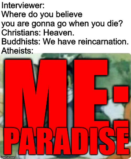 i am going to paradise!!! | ME:; PARADISE | image tagged in islam,muslim,realfunny,funny,memes,funny memes | made w/ Imgflip meme maker