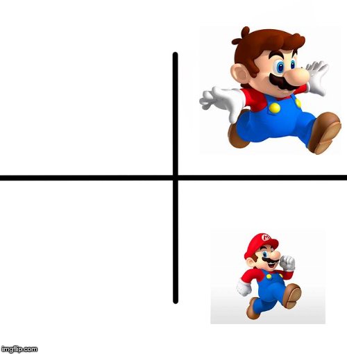 High Quality Mario Evolution Blank Meme Template