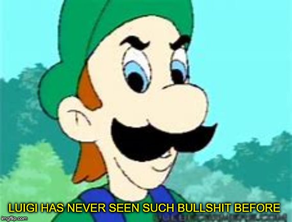 LUIGI HAS NEVER SEEN SUCH BULLSHIT BEFORE | made w/ Imgflip meme maker