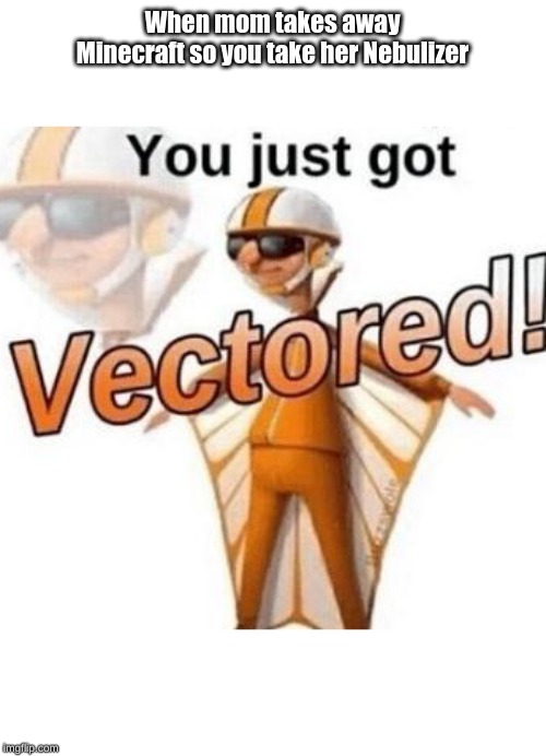 You just got vectored | When mom takes away Minecraft so you take her Nebulizer | image tagged in you just got vectored | made w/ Imgflip meme maker