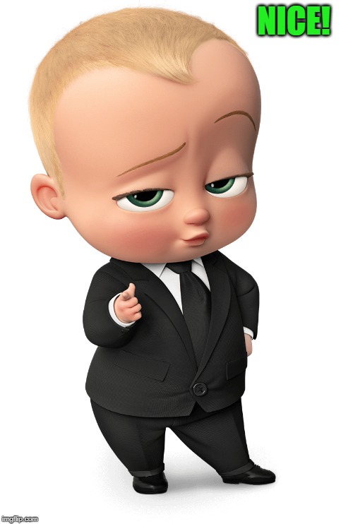 NICE! | image tagged in boss baby | made w/ Imgflip meme maker