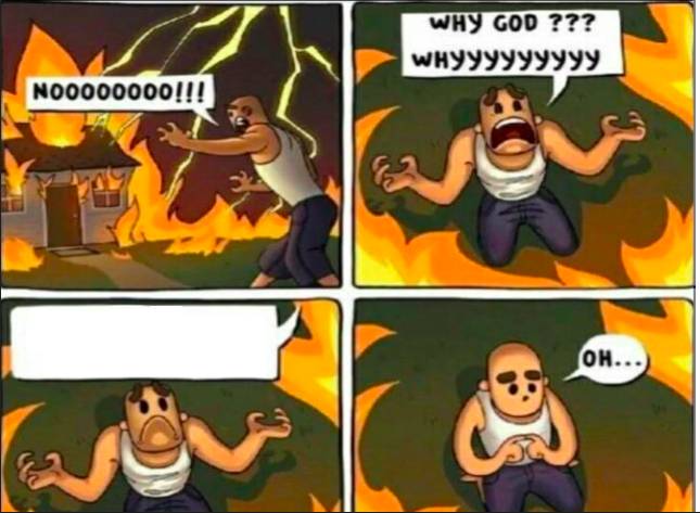High Quality Why God Why Burning House Blank Meme Template