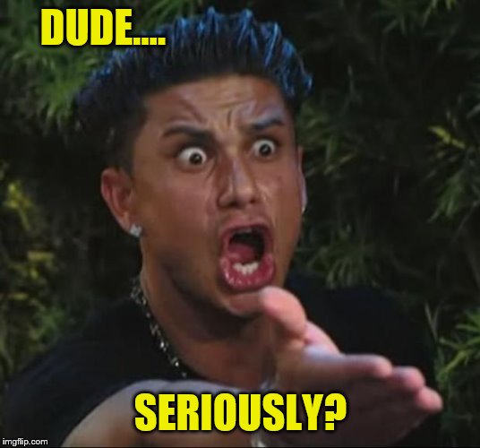 DJ Pauly D Meme | DUDE.... SERIOUSLY? | image tagged in memes,dj pauly d | made w/ Imgflip meme maker