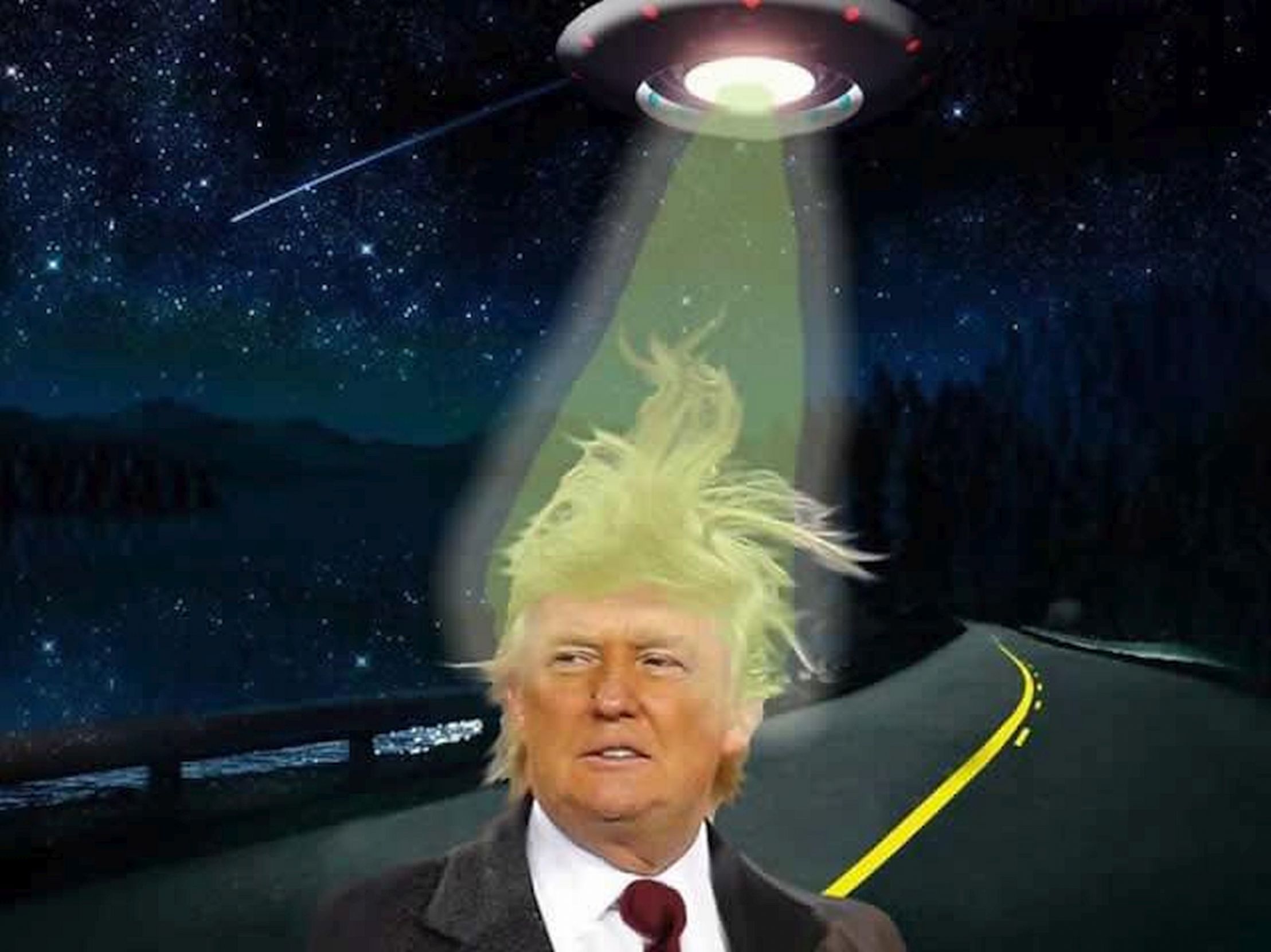 Trump, UFO, flying saucer Blank Meme Template